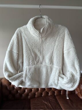AEROPOSTALE • (L) Plush Half-Zip Oversized Teddy Jacket